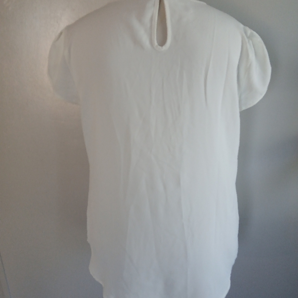 White Cap Tulip Sleeve Pleated Blouse XL - Picture 5 of 9